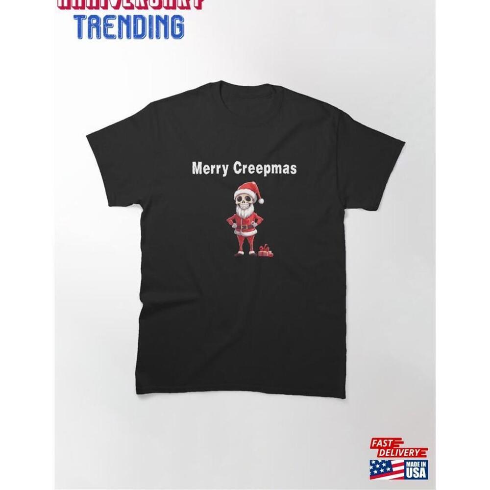 Merry Creepmas Skeleton Funny Christmas Classic Tshirt